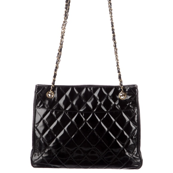 CHANEL Vintage Patent Quilted Tote - Picture 1 of 10